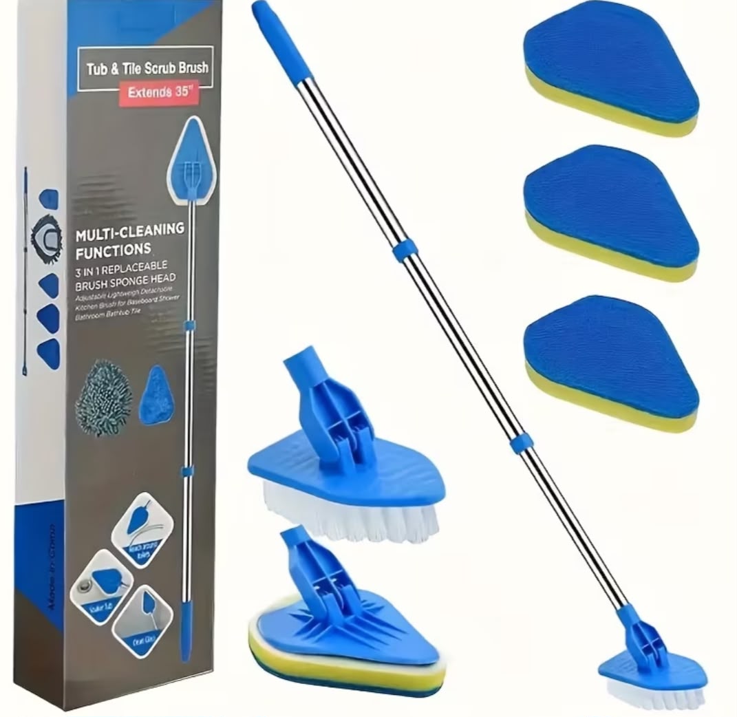 2-in-1 Long Handle Bathroom Cleaning Brush Set