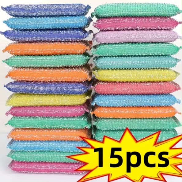 Double-Sided Reusable Kitchen Sponges 15 Pack