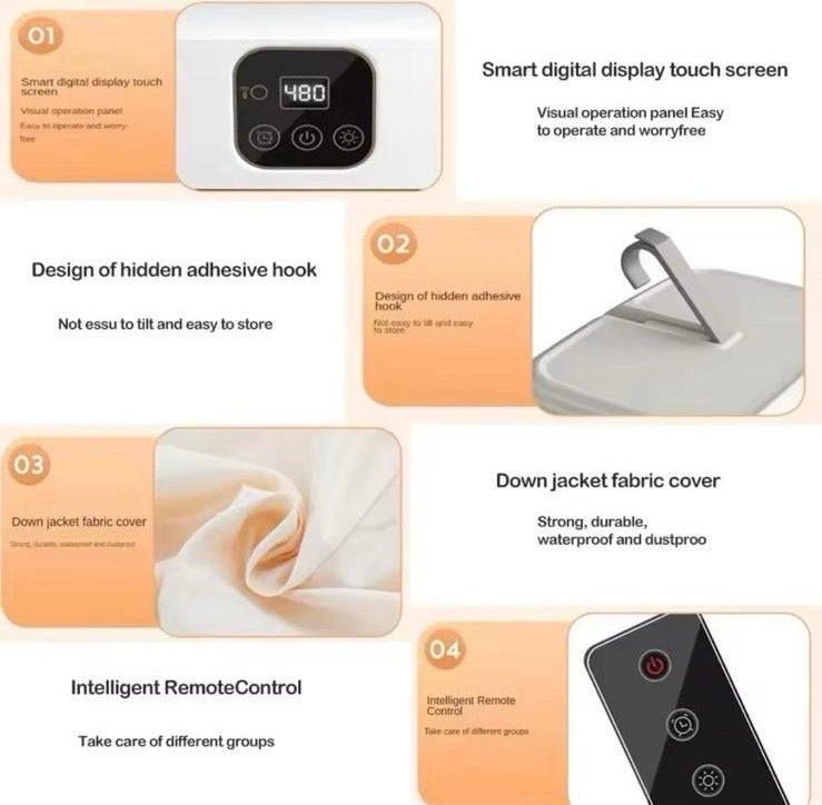 Smart and Convenient Electric Clothes Dryer for Home Travel - Ultraviolet Sterilizing