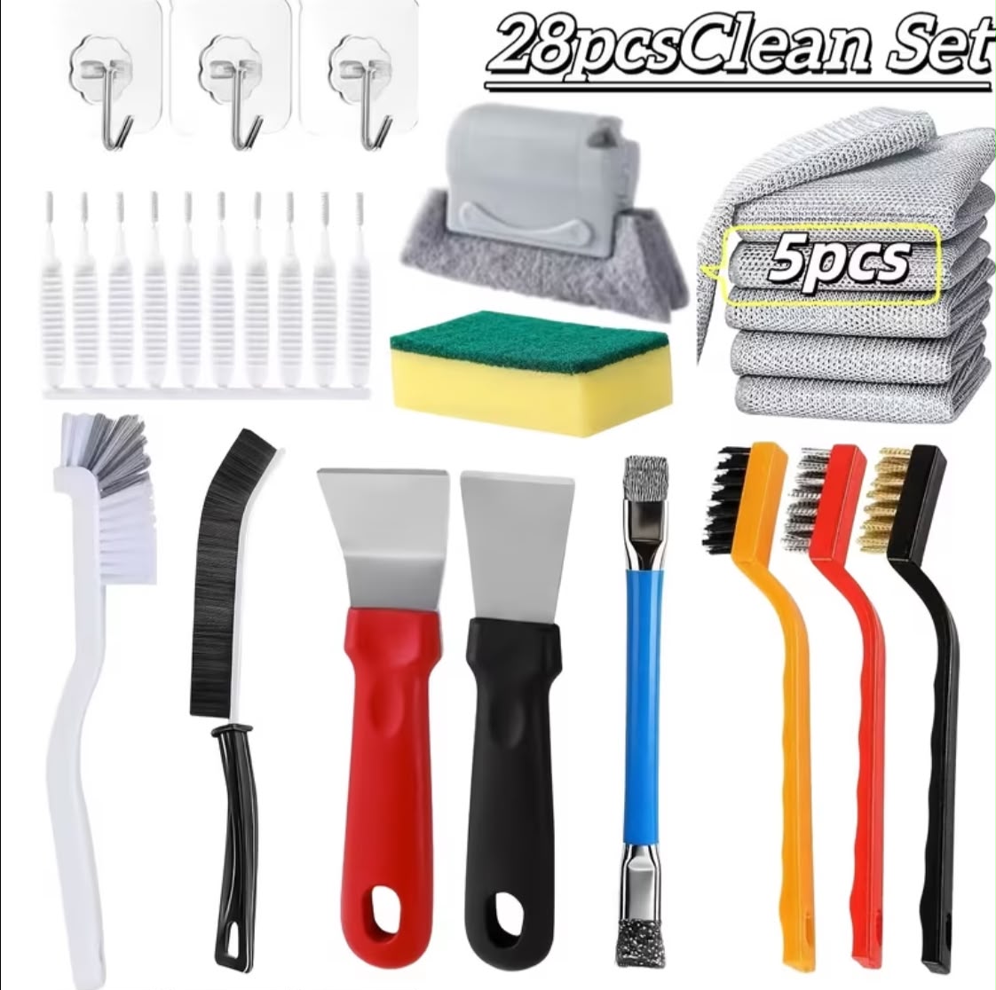 28 Piece Multi Purpose Cleaning Tool Set