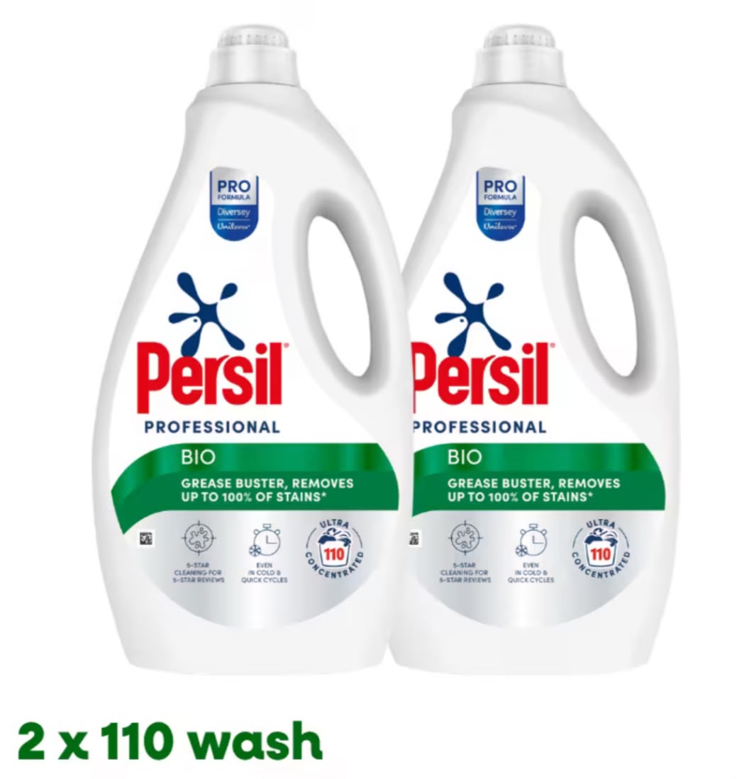 Persil Bio Professional Liquid Laundry Detergent 2 x 2.97L