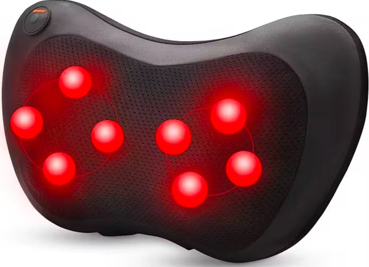 Electric Full Body Massager - 4 Ball Automatic 60 Second Forward And Reverse Kneading Massage - High Quality Leather, One Button Start