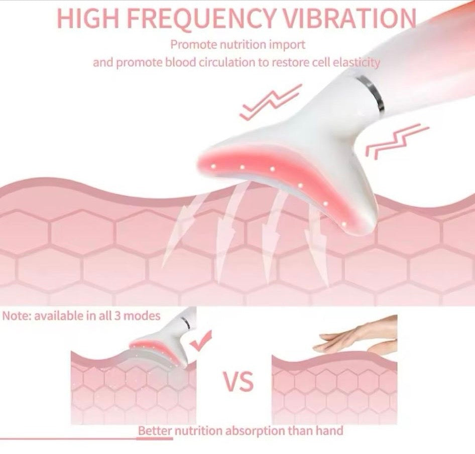Neck And Face Beauty Device - V-Line Neckline Slimmer, Lifting Vibration Facial Massager - Comfort