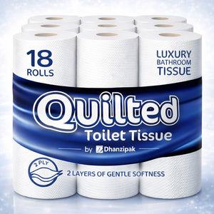 Soft Quilted Toilet Paper | Generous Length per Roll | Luxuriously Soft, Strong & Highly Absorbent Toilet Tissue