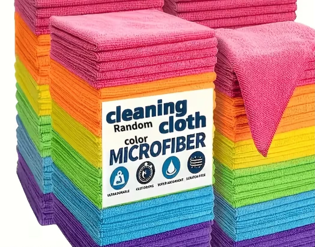 Microfibre Cleaning Cloths 100 Pack – Assorted Colours