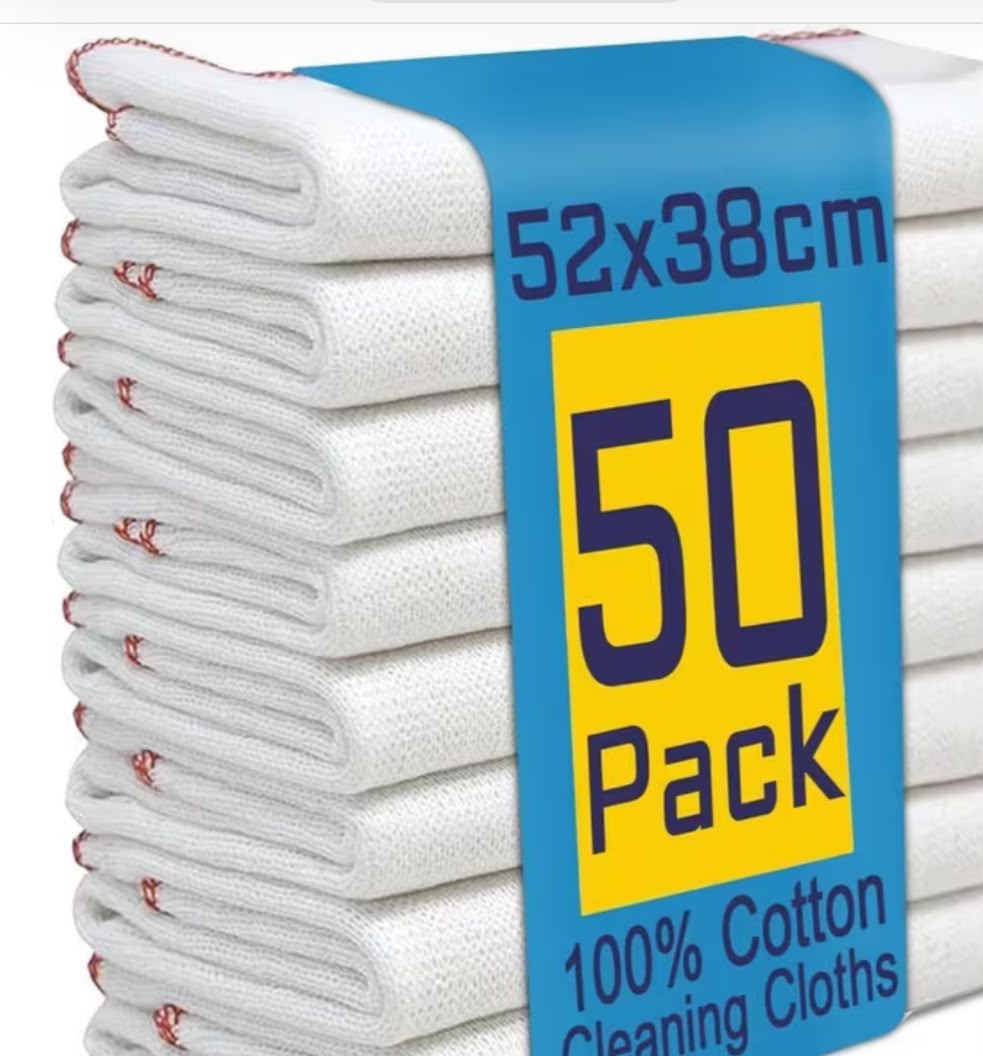 Symphony Jumbo Dish Cloths 50 Pack – 100% Cotton