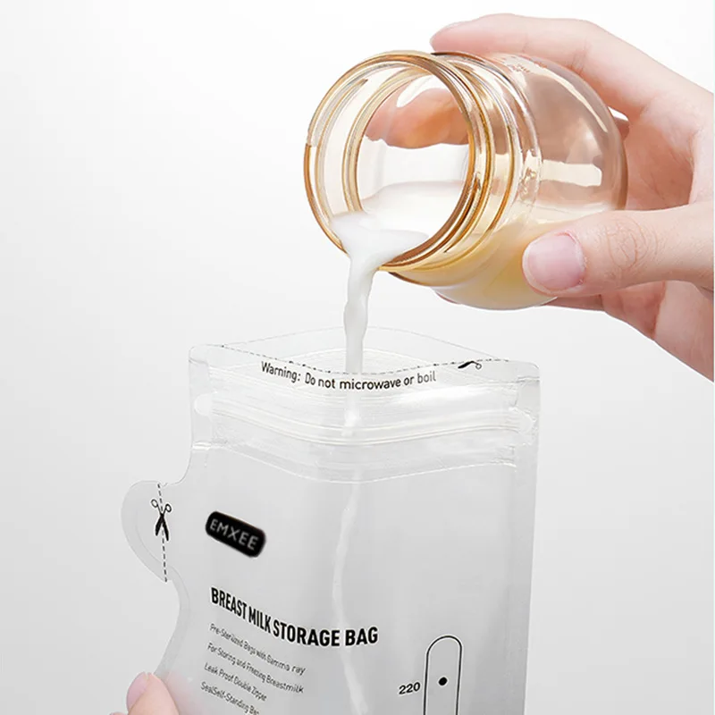 100PCS breast milk storage bags with measurements