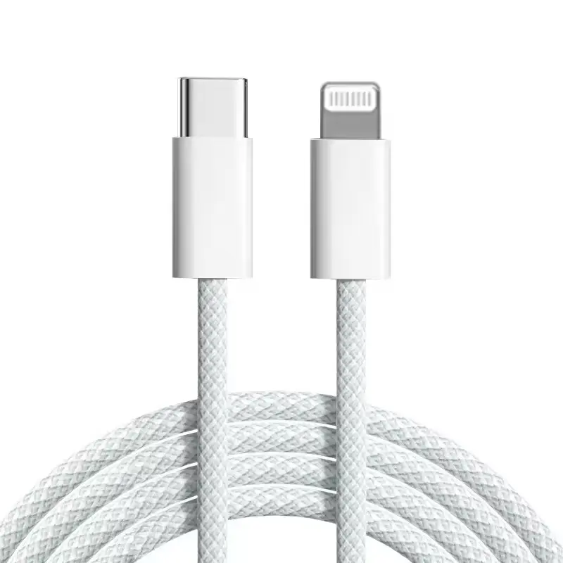 Type C to lightning cable IOS , flexible nylon braided cable