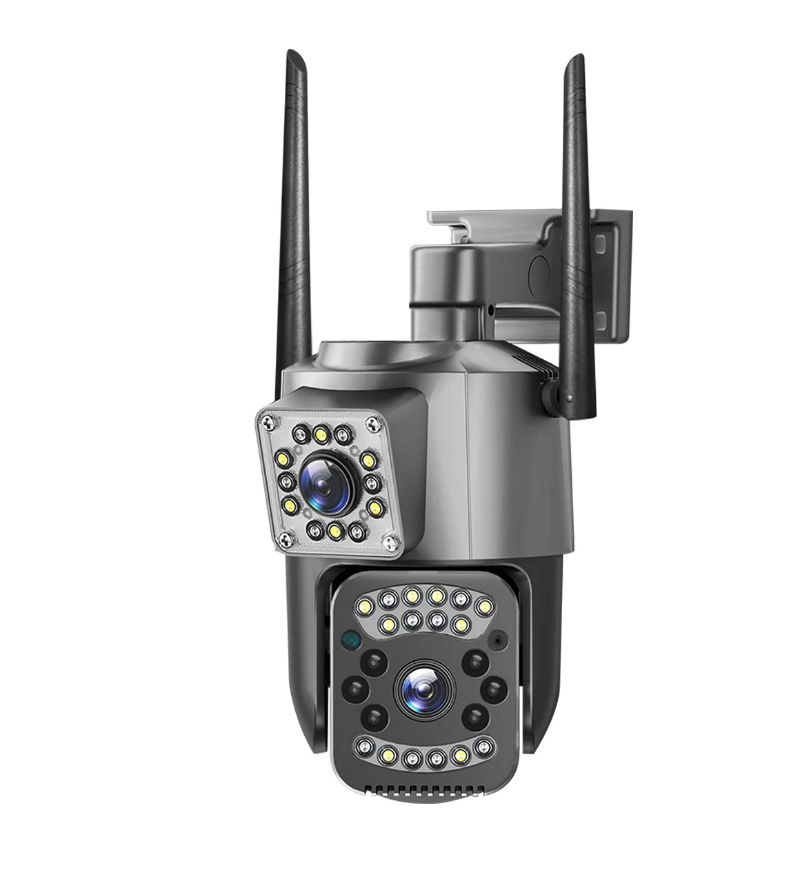Wireless dual lens security camera - blind spot protection 350° rotation