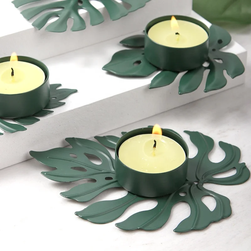 Metal plate candle holder for decoration and practical use