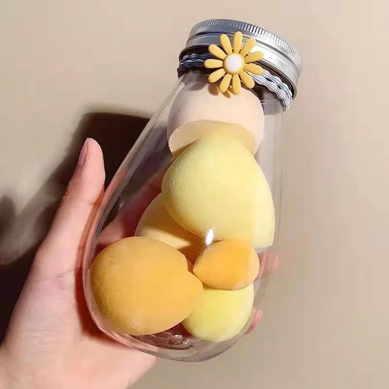 6PCS makeup beauty blender set - colour coded storage jar included