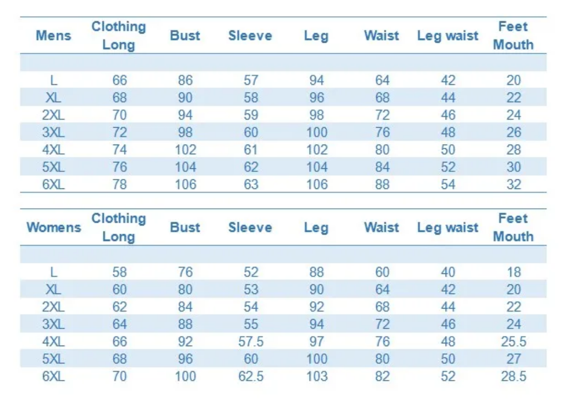 Long sleeves and bottoms unisex thermal underlayers