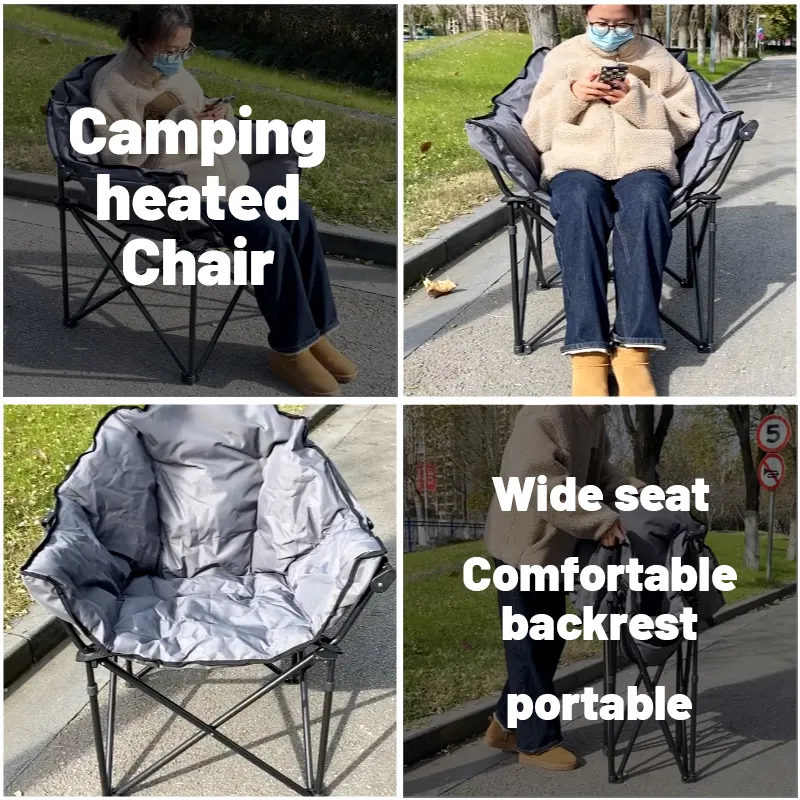 Rounded, heated camping chair - sturdy and portable
