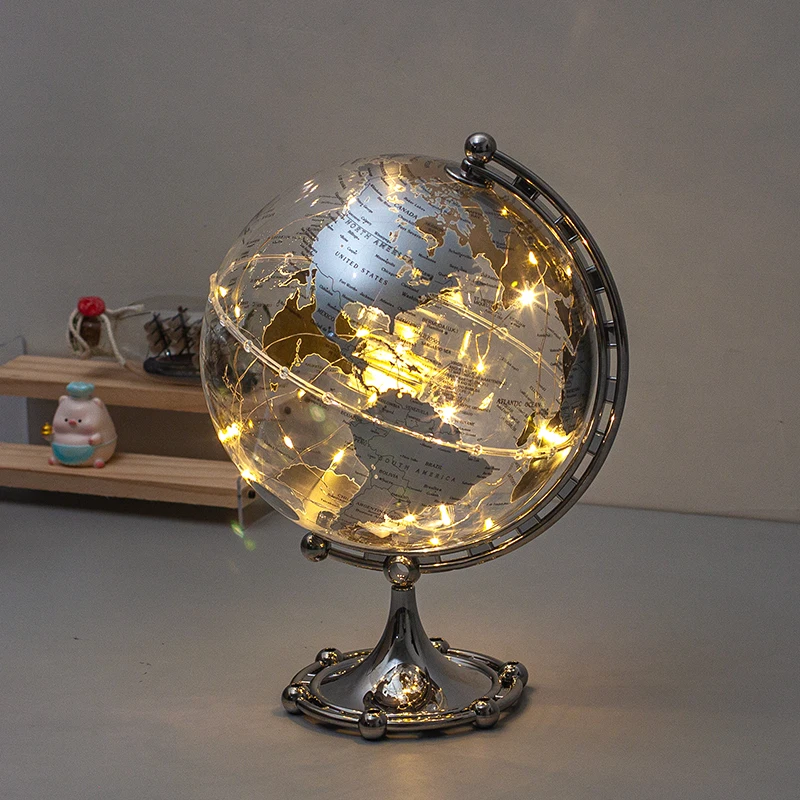Gorgeous LED string light globe with gold stand