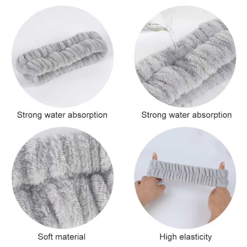 Elastic flannel, super absorbing wrist and headbands for skincare