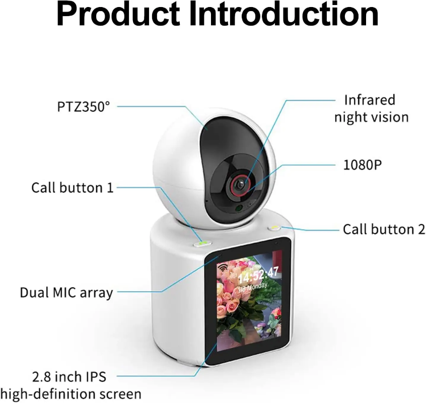 WiFi camera and touch screen baby home monitor