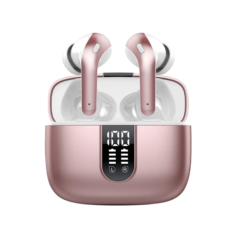 Waterproof, loud bass Bluetooth headphones with LED charge display screen