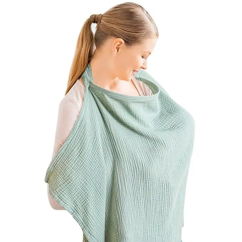 100% cotton, breathable nursing cover apron with adjustable loop