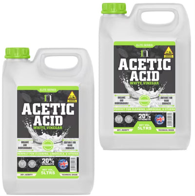 White Vinegar 20% Acetic Acid 5L (2 Pack) Total 10L