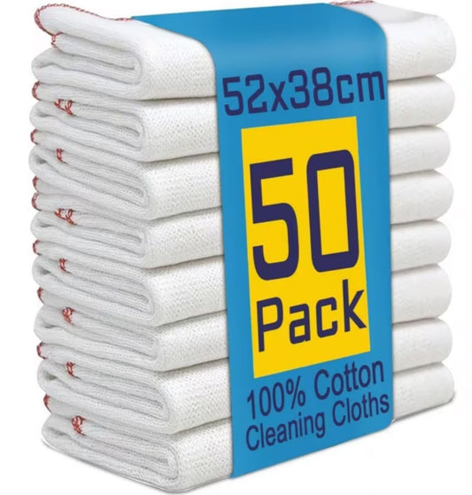 50 Pack, Symphony Jumbo Dish Cloths 50 Pack – 100% Cotton