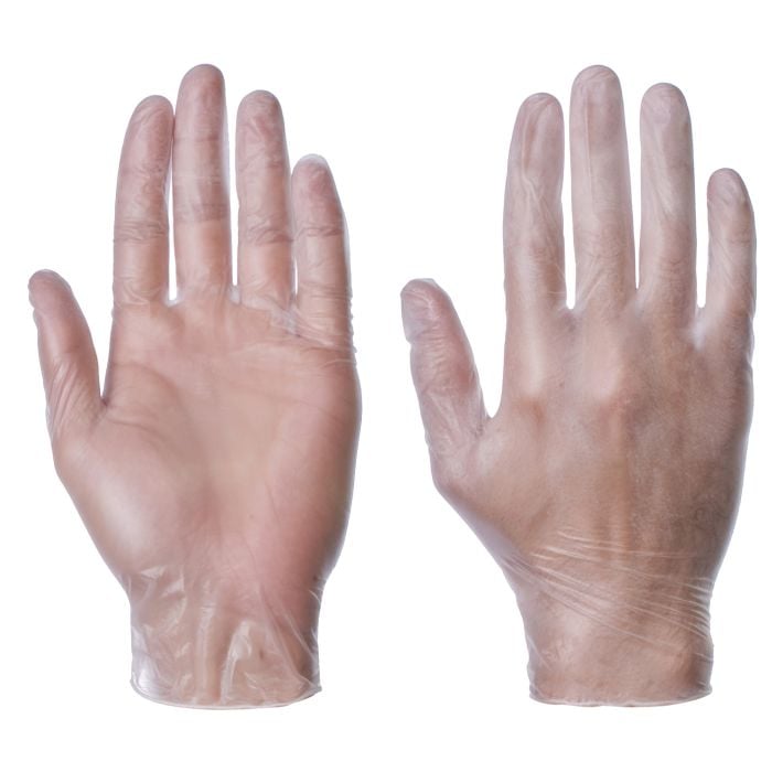 Clear Vinyl Disposable Gloves – Box of 100