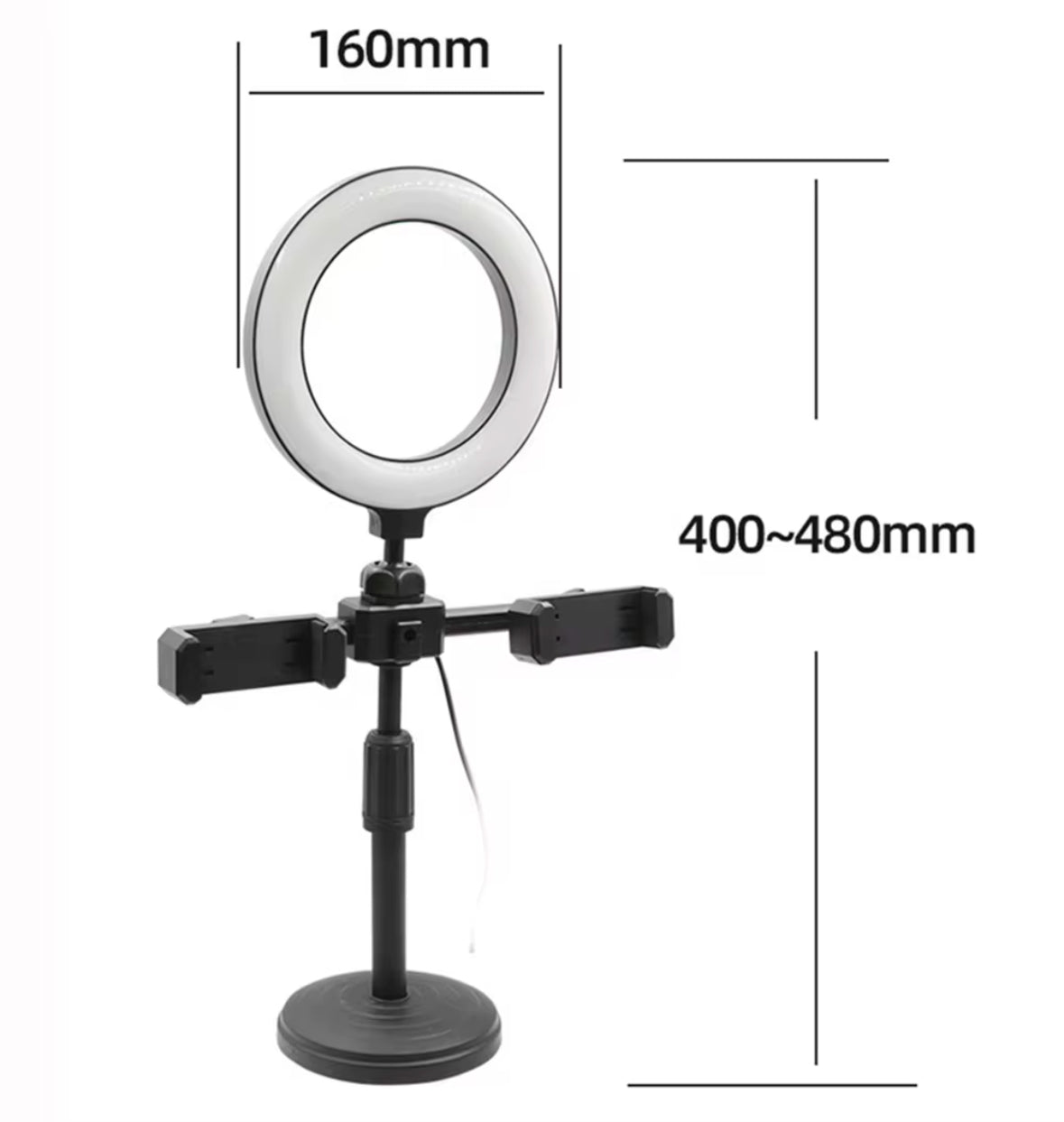 6 Inch Mini Ring Light With Clip Clamp Mount - Portable - Light Weight Mobile Phone Holder - Live Broadcast Stand