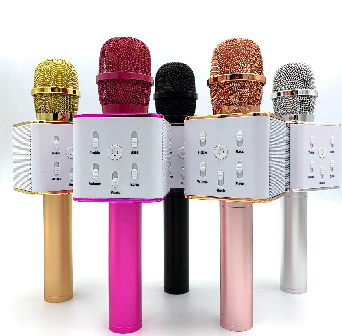 Bluetooth Wireless Karaoke Microphone - Aluminium/Magnesium Body, 3 Layer Microphone, Loud Bass Speakers, Rechargeable In 2 Hours