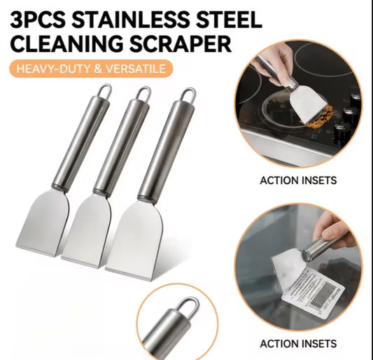 Stainless Steel Cleaning Scrapers 3 Piece Set