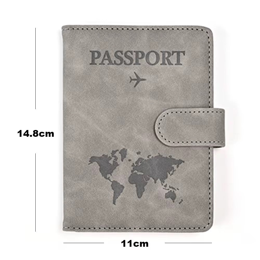 RFID protected leather passport and document holder with magnetic clasp