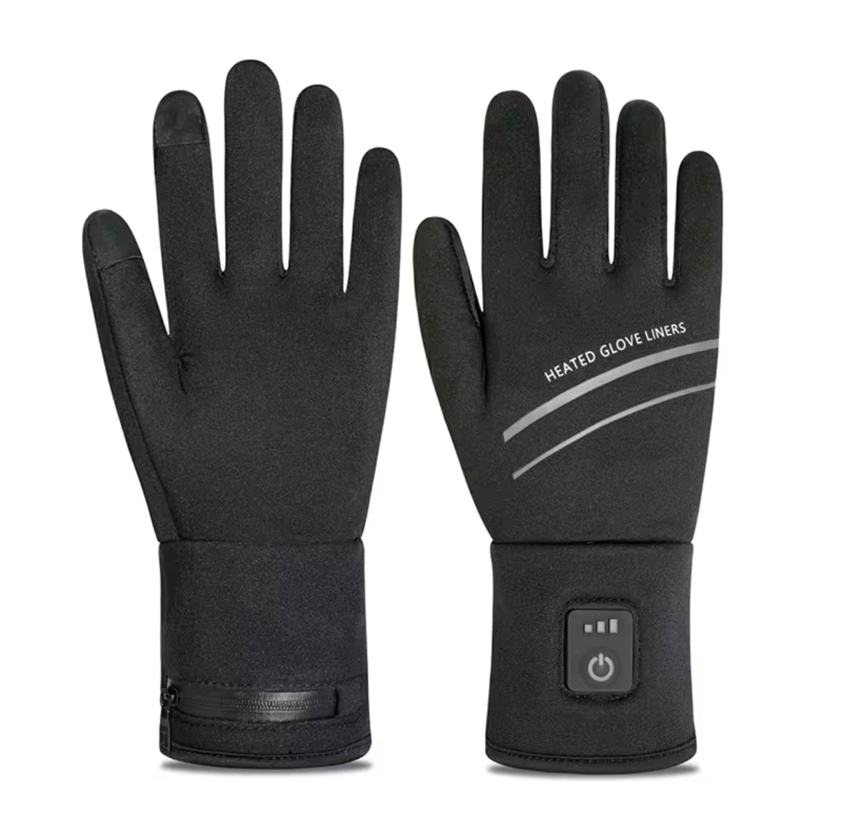 Touchscreen Winter Heated Gloves - 3 Level Adjustable Heating, Simple Button Mechanism - Thin, Breathable Fabric, Comfy To Wear