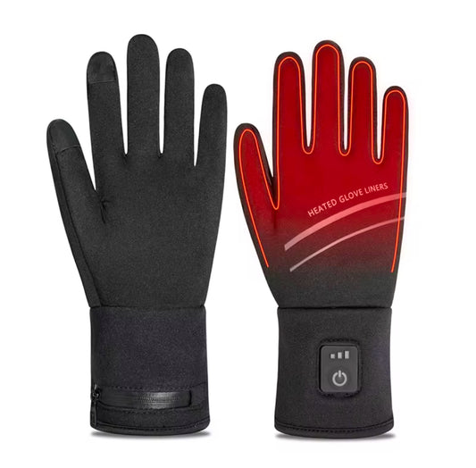 Touchscreen Winter Heated Gloves - 3 Level Adjustable Heating, Simple Button Mechanism - Thin, Breathable Fabric, Comfy To Wear