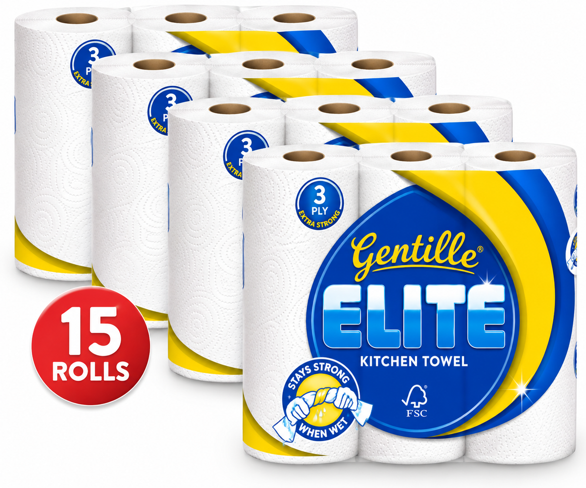 Gentille Elite 3-Ply Kitchen Roll 15 Rolls