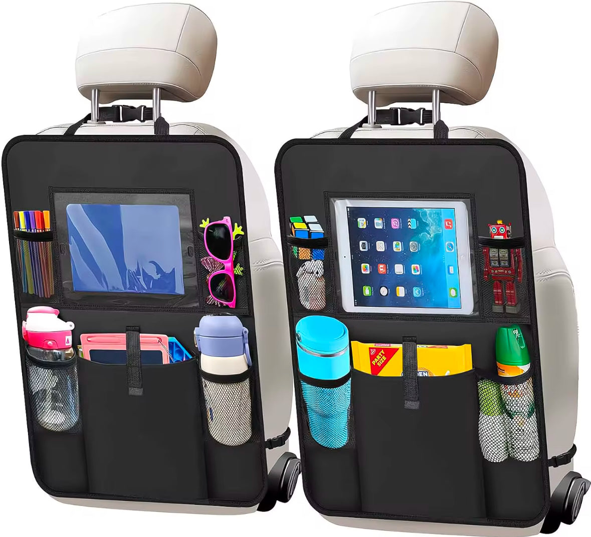 Car Seat Organiser, Multifunctional Storage Device - Tablet, Food, Beverage, Toy, Cosmetic Holder - Anti Scratch, Anti Dirt And Water Resistant Design