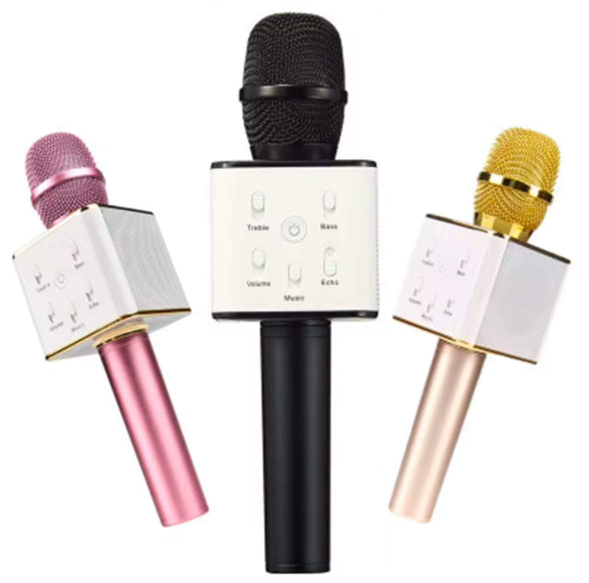 Bluetooth Wireless Karaoke Microphone - Aluminium/Magnesium Body, 3 Layer Microphone, Loud Bass Speakers, Rechargeable In 2 Hours