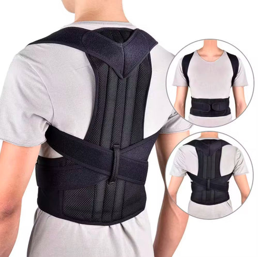 Back Brace Posture Support Fully Adjustable Brace - Improve Posture Pain Free Provides Lumbar Support