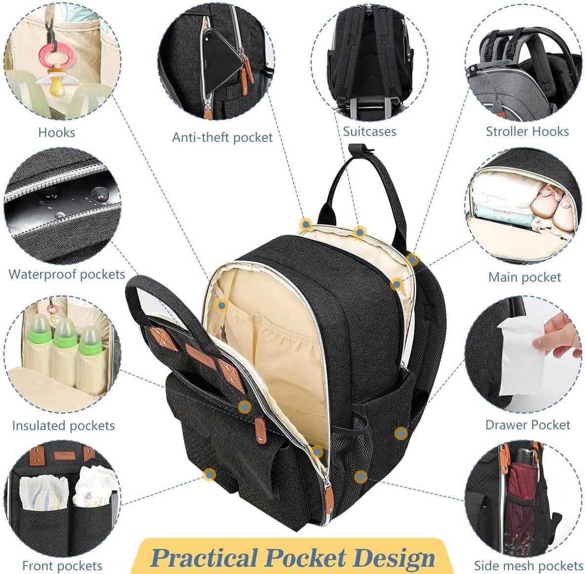 Multi-Function Travel Mommy Backpack Diaper Bag