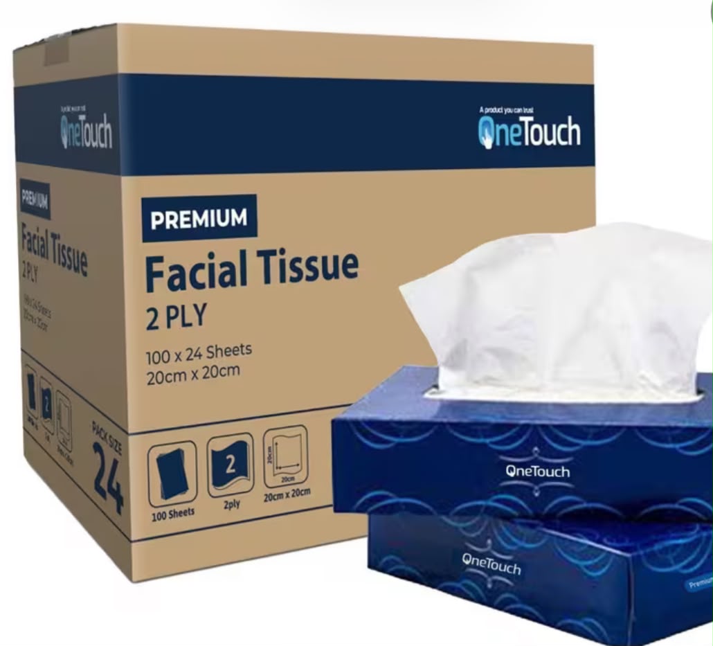 OneTouch Premium Facial Tissue 2 Ply – 24 Boxes