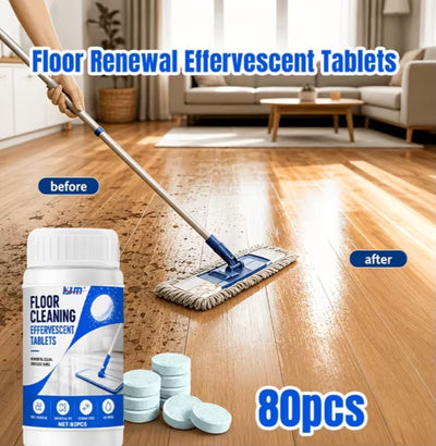 Multi-Effect Floor Cleaning Effervescent Tablets. 80 Pack