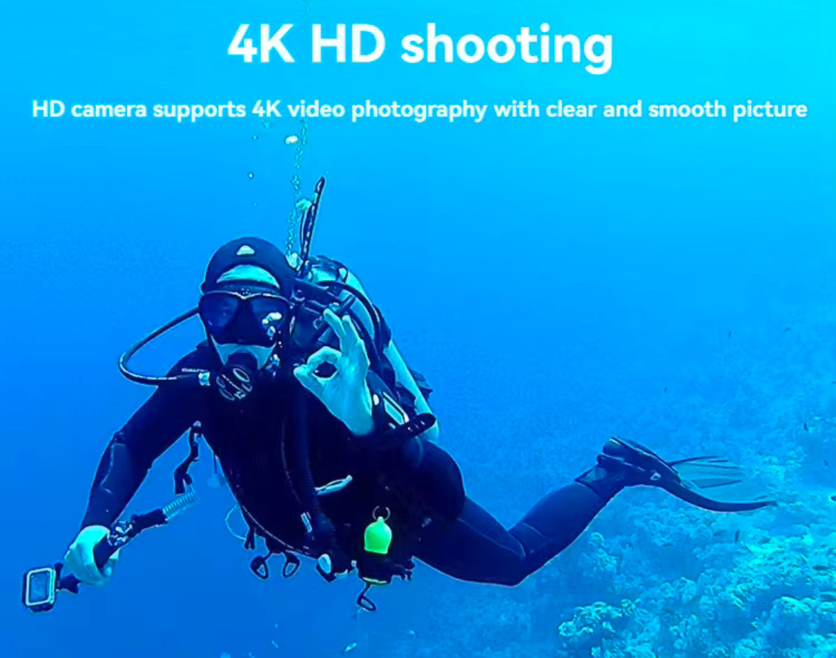 Waterproof Outdoor Adventure Camera - 4K 2Inch Action Camera, Built In Wifi - Sports Camera