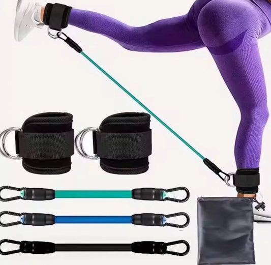 Resistance bands with ankle straps for hip and leg strength - fitness equipment