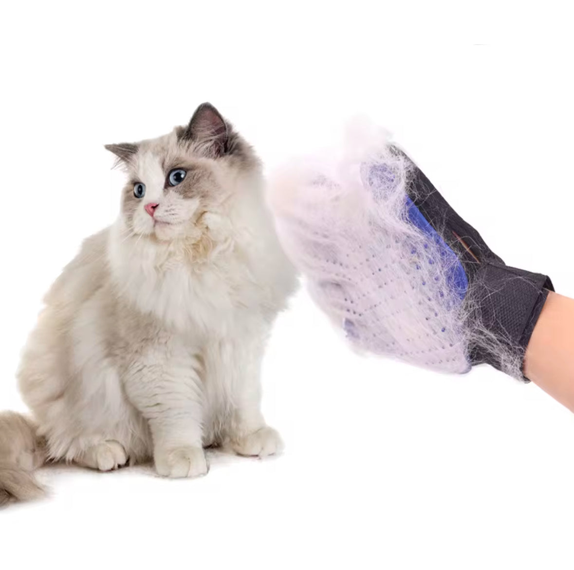 Pet Grooming Gloves - Grade A Silicone Easy And Hassle Free - Breathable Polyester - Perfect For Cats And Dogs