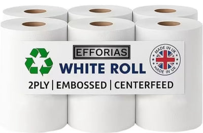 Efforias White Centrefeed Rolls 6 Pack