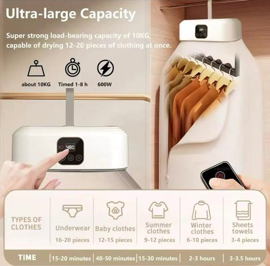 Smart and Convenient Electric Clothes Dryer for Home Travel - Ultraviolet Sterilizing