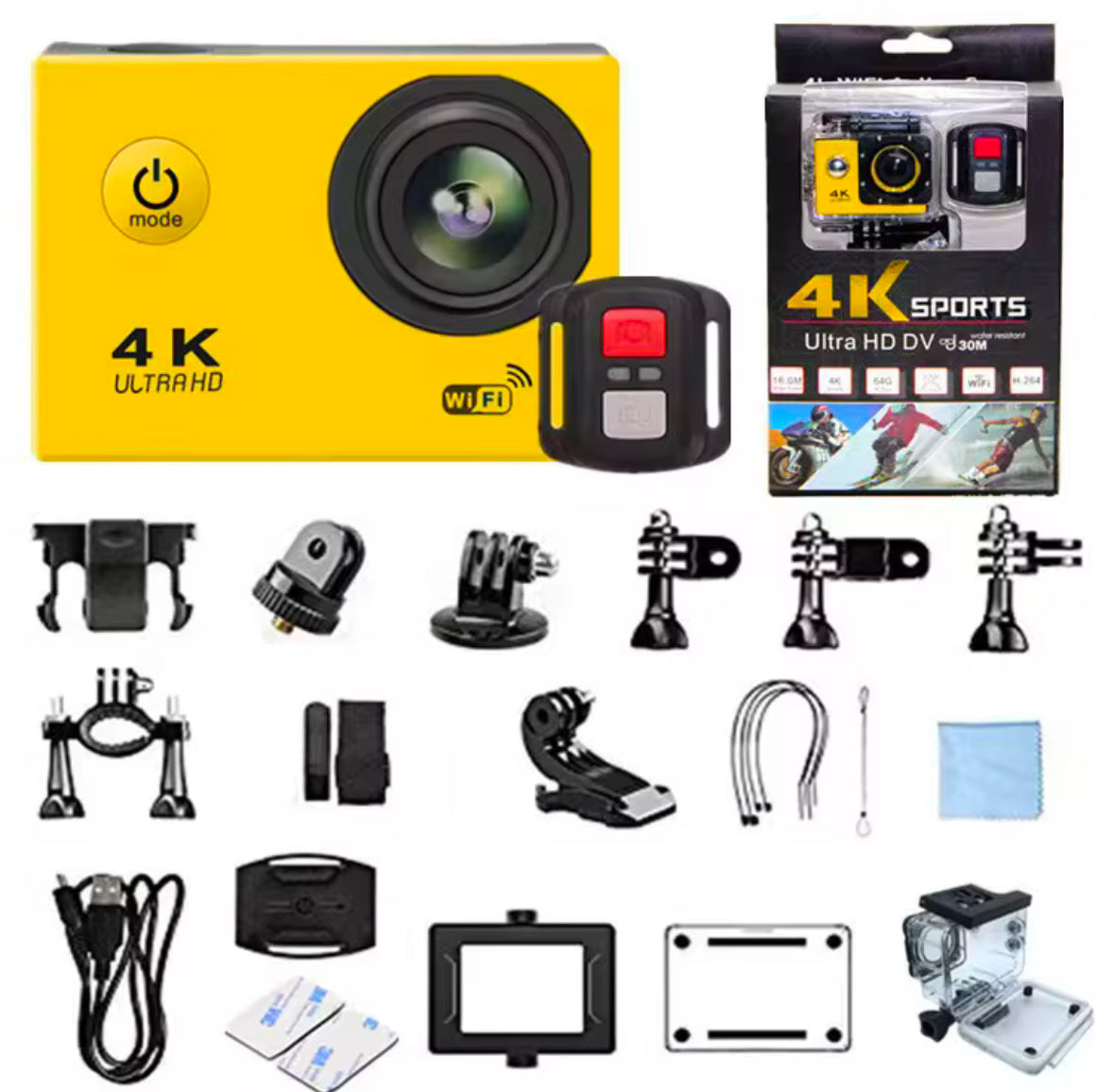 Waterproof Outdoor Adventure Camera - 4K 2Inch Action Camera, Built In Wifi - Sports Camera