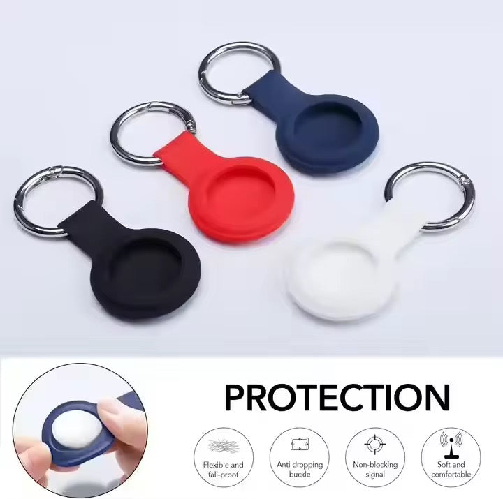 Waterproof silicone air tag holder with keychain