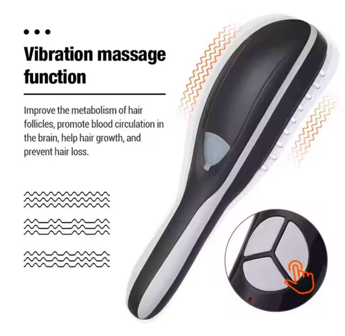 Blue And Red Light Therapy Scalp Massaging Brush - Nano Atomisation, 3 Mode Vibration Massage, 15Ml Capacity For Hair Oil