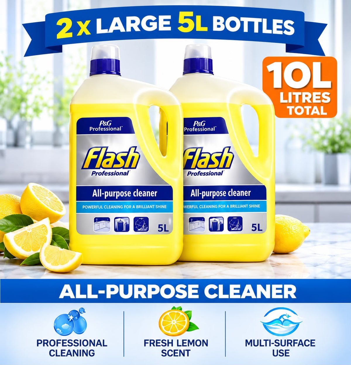 Flash Professional All-Purpose Cleaner 2 x 5L – Lemon