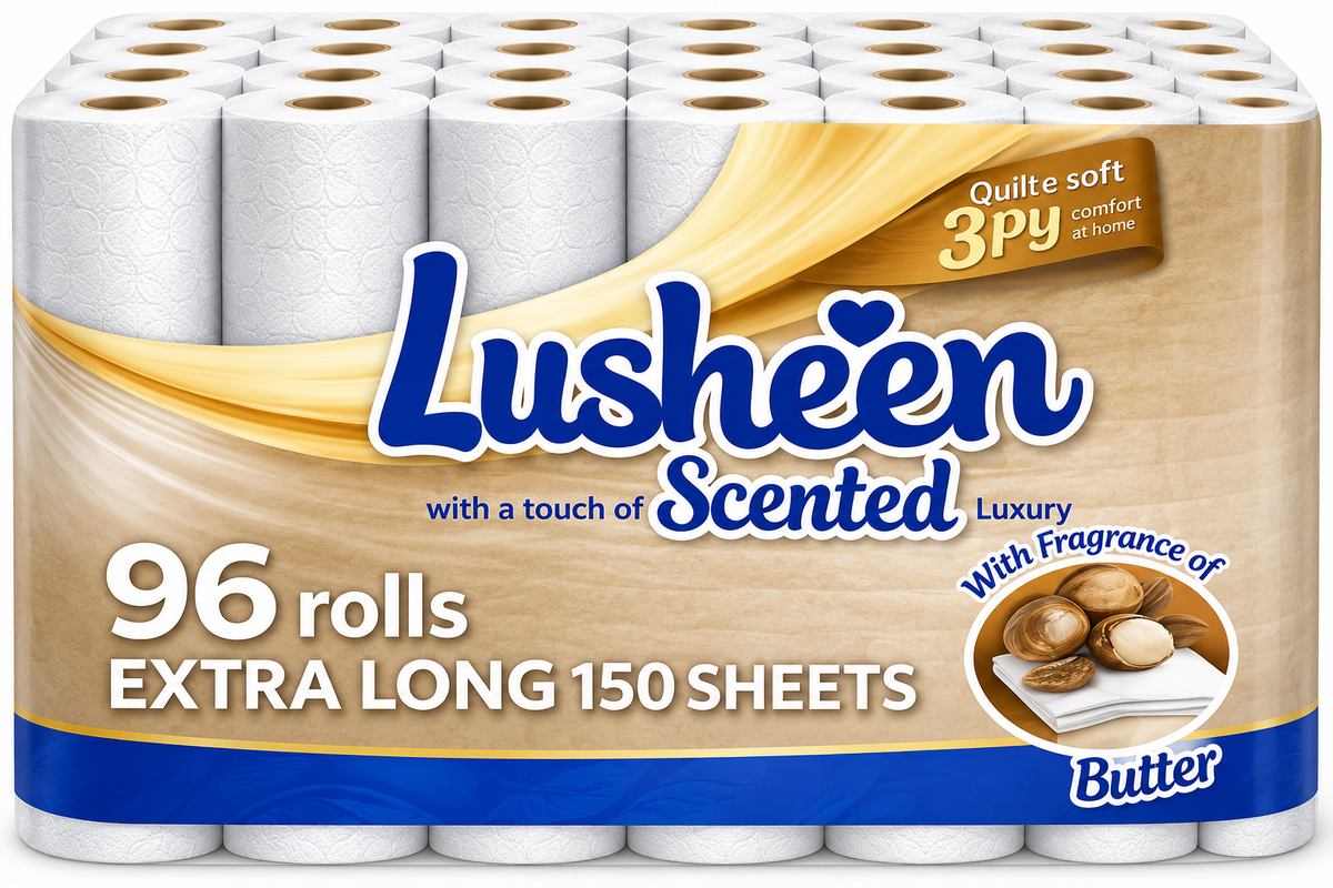 Lusheen Shea Butter 3-Ply Toilet Rolls 96 Pack