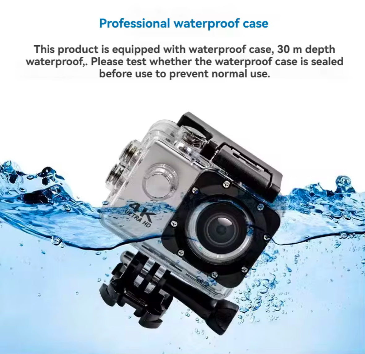 Waterproof Outdoor Adventure Camera - 4K 2Inch Action Camera, Built In Wifi - Sports Camera