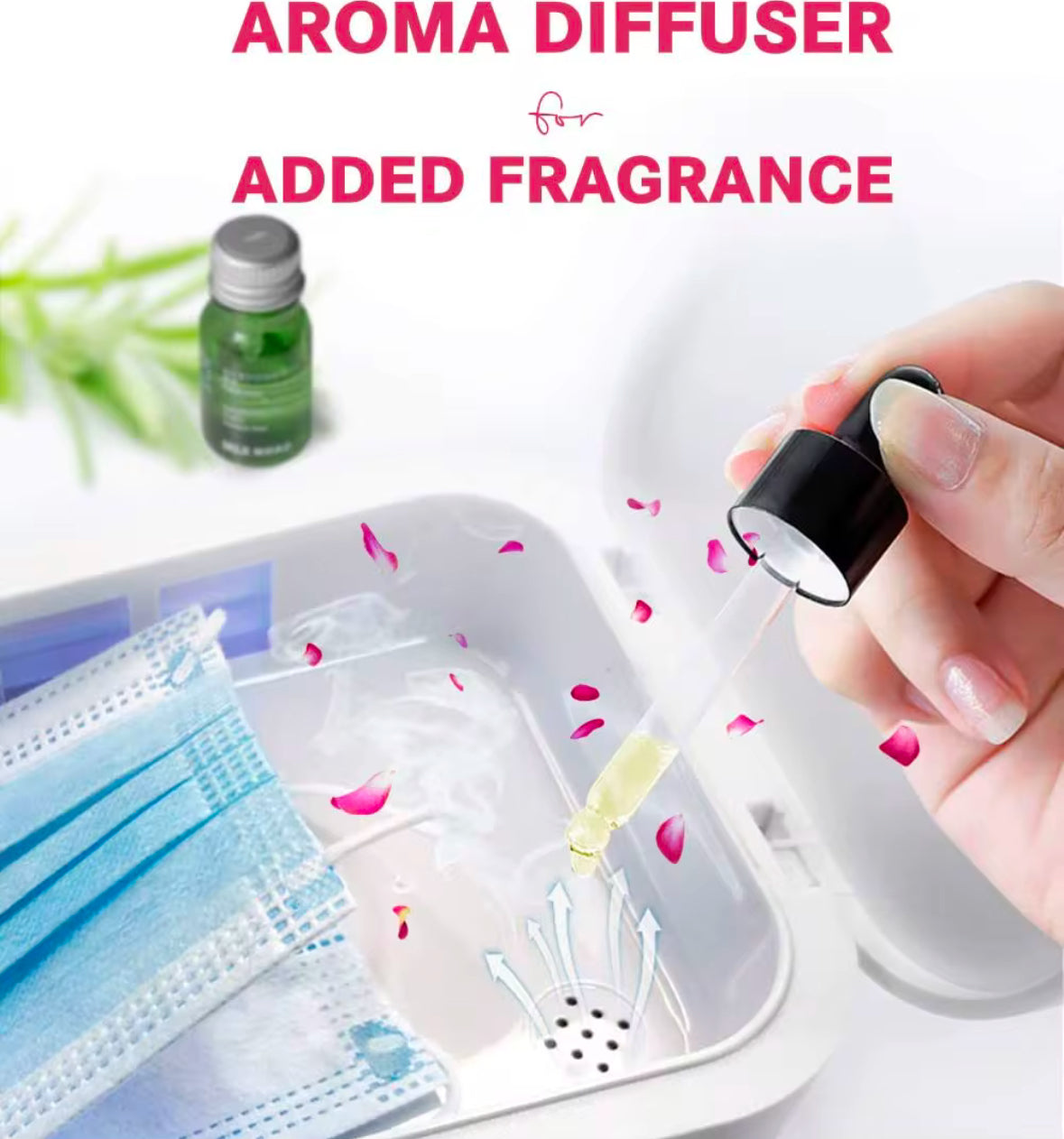 Portable UV Phone Steriliser Box - Smart Disinfectant Box, 8Inch With Aroma Diffuser, 360 Degree Cleanser